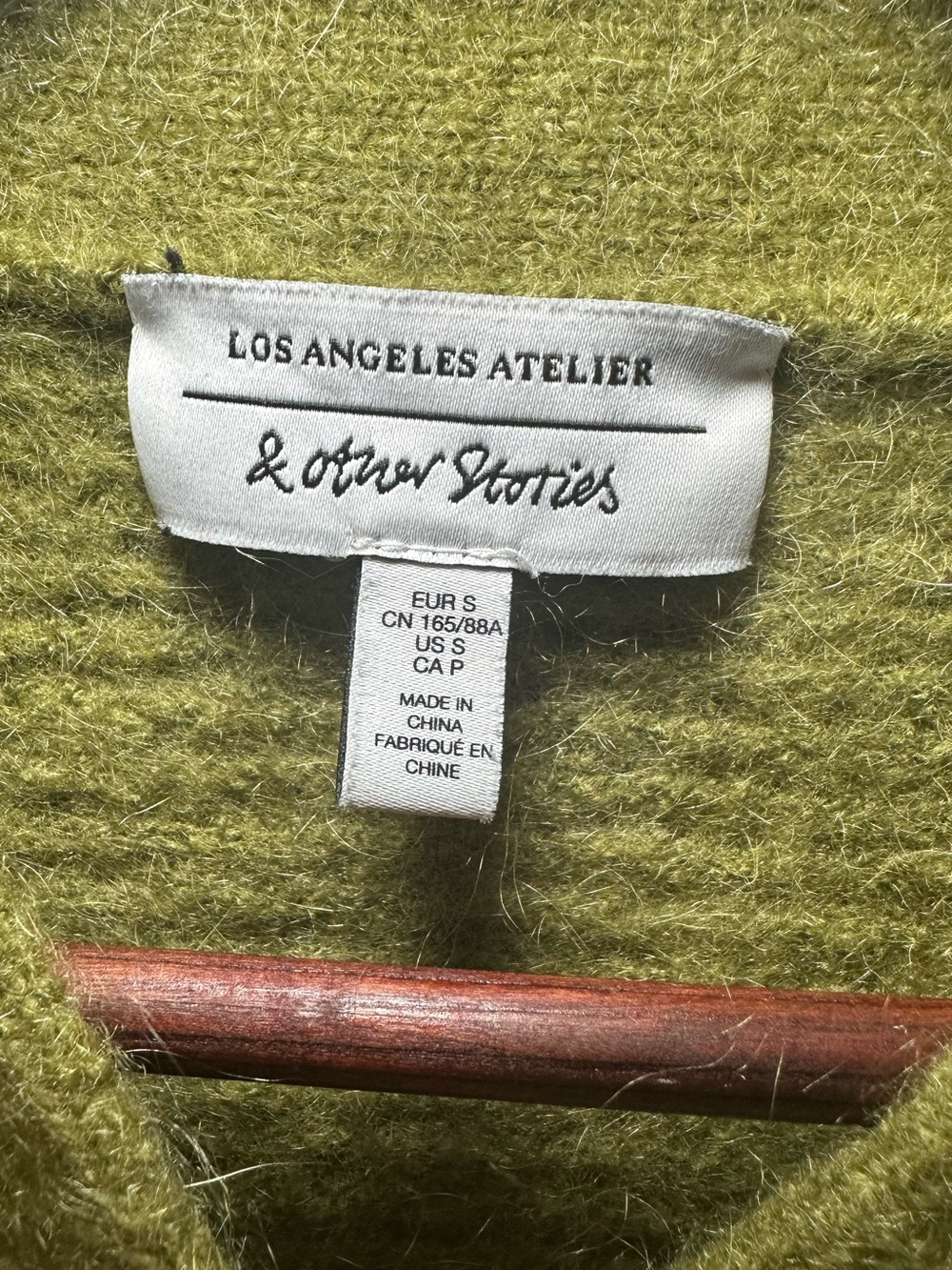 & Other Stories Los Angeles Atelier Mohair Wool Cardigan Green Size S Fall Cozy - Picture 4 of 9